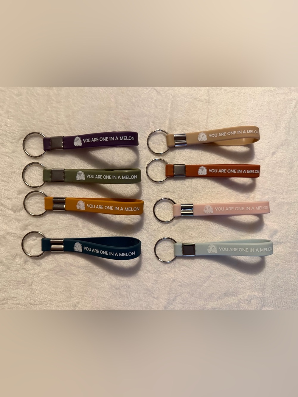 8 Assorted Silicone Keychain Wristlet - "You Are One In A Melon"